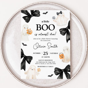 Ghost Little Boo Halloween Baby Shower Invitation