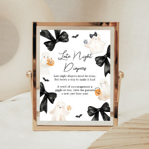 Ghost Little Boo Halloween Late Night Diapers Sign