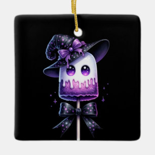 Ghost Lollipop  Ceramic Ornament