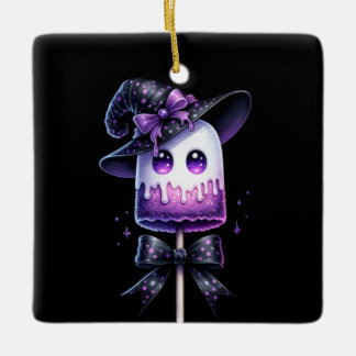 Ghost Lollipop  Ceramic Ornament