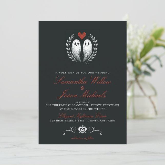 Ghost Love Wedding Invitation (Standing Front)