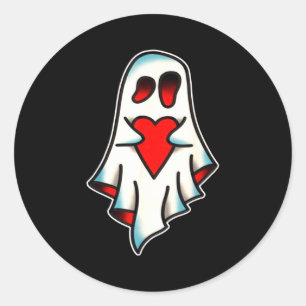 Ghost Lover Heart Classic Round Sticker