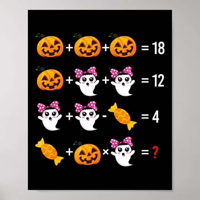 Ghost Mathematics Mathematics Halloween Cute Spook Poster (Front)