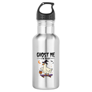 Ghost Me Im Busy Halloween Goose Skateboard 532 Ml Water Bottle
