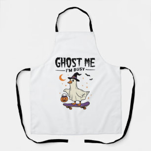 Ghost Me Im Busy Halloween Goose Skateboard Apron