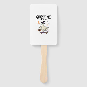 Ghost Me Im Busy Halloween Goose Skateboard Hand Fan