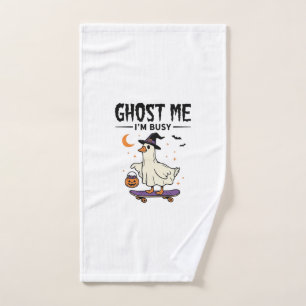 Ghost Me Im Busy Halloween Goose Skateboard Hand Towel