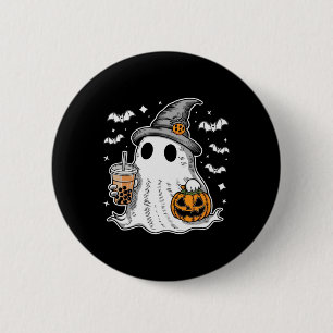 Ghost Milktea Ghost Drinking Bubble Tea 6 Cm Round Badge