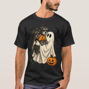 Ghost Miniature Schnauzer Dog Halloween T-Shirt