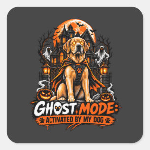 Ghost Mode Activated By My Dog Labrador Halloween Square Sticker