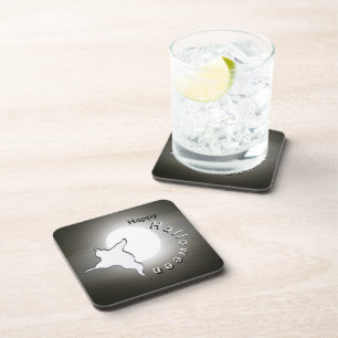 Ghost & Moon Cust. Happy Halloween Coaster