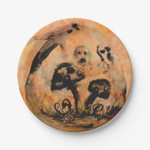 Ghost Mushrooms Paper Plates