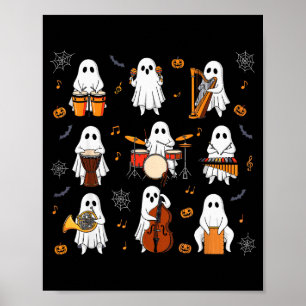Ghost Music Teacher Funny Halloween Musician Costu Poster