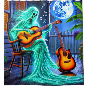Ghost Musician Shower Curtain