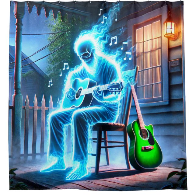 Ghost Musician  Shower Curtain (Front)