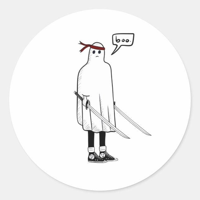 Ghost Ninja Classic Round Sticker (Front)