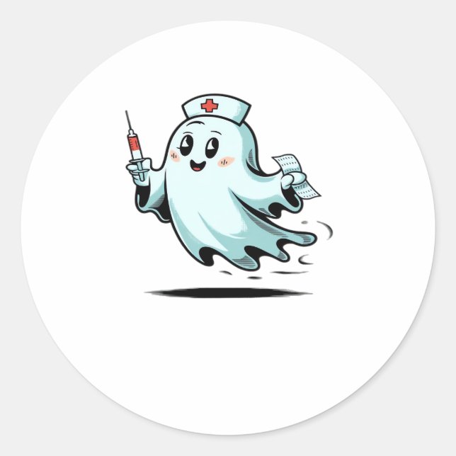 ghost nurse Classic T-Shirt_2 Classic Round Sticker (Front)