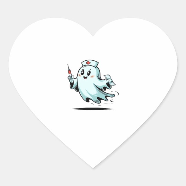 ghost nurse Classic T-Shirt_2 Heart Sticker (Front)