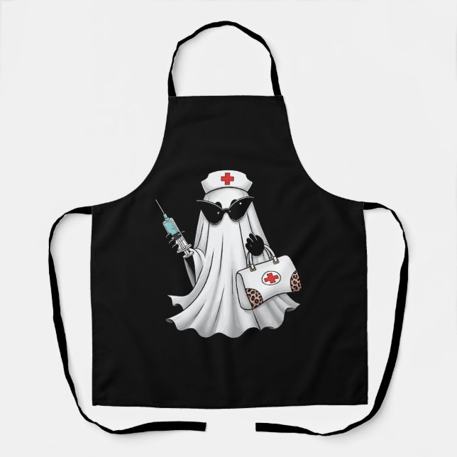 Ghost Nurse Halloween Apron (Front)