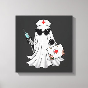 Ghost Nurse Halloween Canvas Print