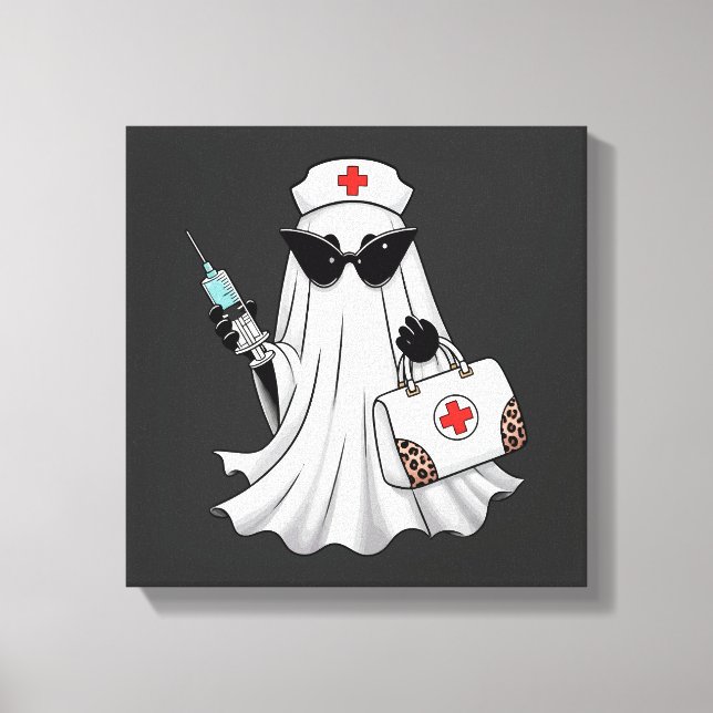 Ghost Nurse Halloween Canvas Print (Front)