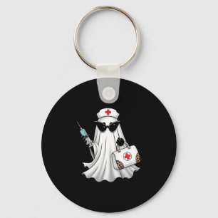 Ghost Nurse Halloween Key Ring