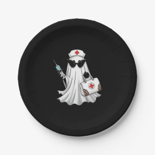 Ghost Nurse Halloween Paper Plate