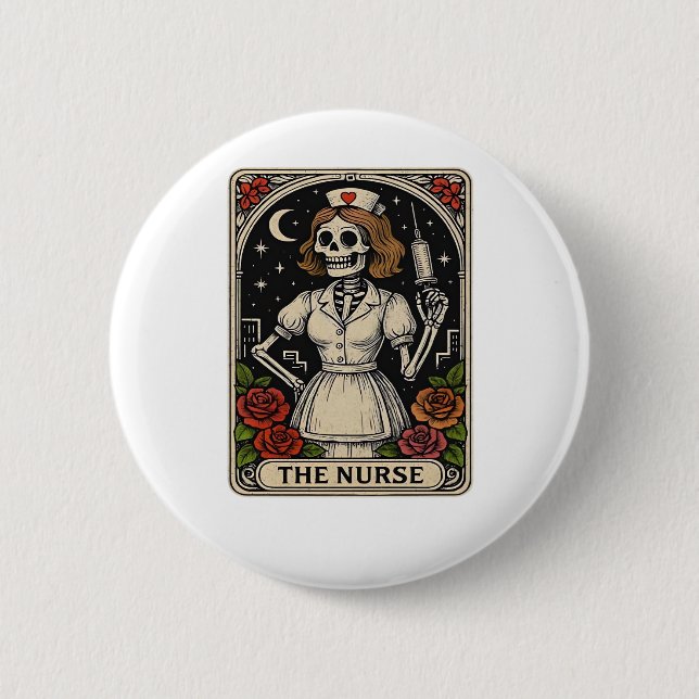 Ghost Nurse  Spookily Caring and Whimsically Haunt 6 Cm Round Badge (Front)