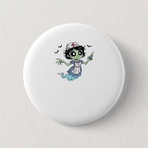 Ghost Nurse  Spookily Caring and Whimsically Haunt 6 Cm Round Badge
