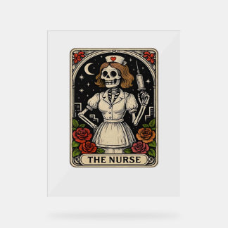 Ghost Nurse Spookily Caring and Whimsically Haunt Acrylic Sign