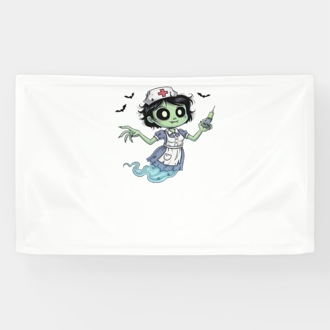 Ghost Nurse  Spookily Caring and Whimsically Haunt Banner (Horizontal)