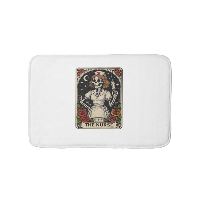 Ghost Nurse  Spookily Caring and Whimsically Haunt Bath Mat (Front)