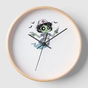 Ghost Nurse  Spookily Caring and Whimsically Haunt Clock