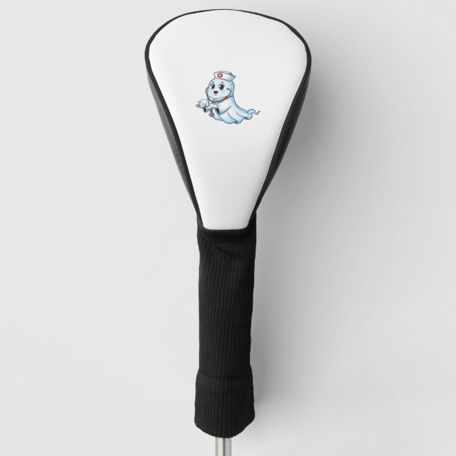 Ghost Nurse  Spookily Caring and Whimsically Haunt Golf Head Cover (Front)