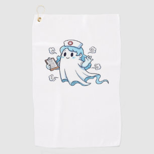 Ghost Nurse  Spookily Caring and Whimsically Haunt Golf Towel