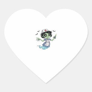 Ghost Nurse Spookily Caring and Whimsically Haunt Heart Sticker