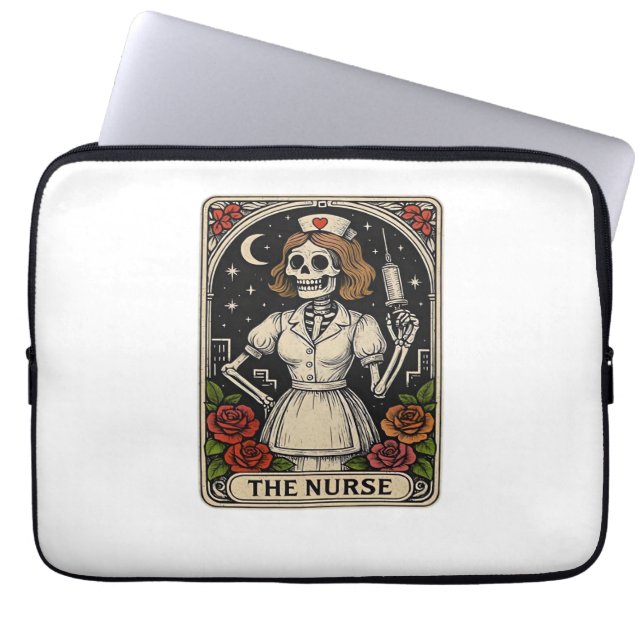Ghost Nurse  Spookily Caring and Whimsically Haunt Laptop Sleeve (Front)