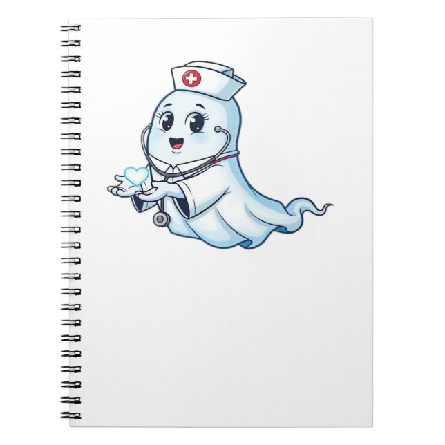 Ghost Nurse  Spookily Caring and Whimsically Haunt Notebook (Front)