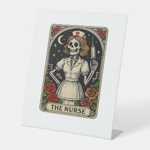 Ghost Nurse  Spookily Caring and Whimsically Haunt Pedestal Sign