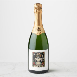 Ghost Nurse Spookily Caring and Whimsically Haunt Sparkling Wine Label