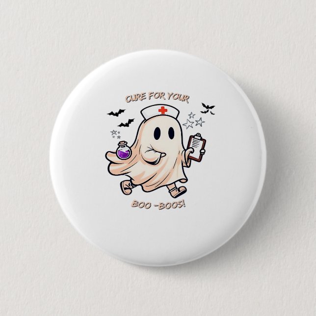 Ghost Nurse with Magical Potion � Cure for Your Bo 6 Cm Round Badge (Front)