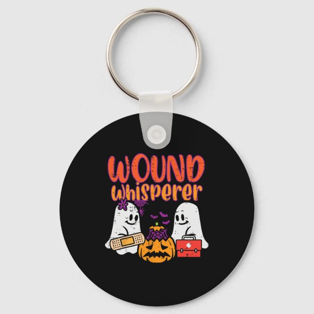 Ghost Nurse Wound Whisperer Halloween Nurse Fall S Key Ring (Front)