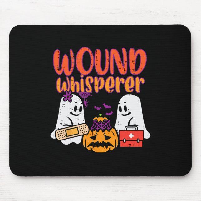 Ghost Nurse Wound Whisperer Halloween Nurse Fall S Mouse Mat (Front)