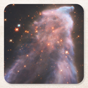 Ghost of Cassiopeia Nebula Square Paper Coaster