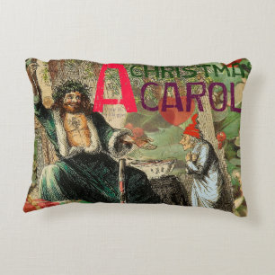Ghost of Christmas Present Illustration Scrooge Decorative Cushion