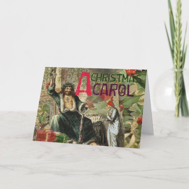 Ghost of Christmas Present Illustration Scrooge Holiday Card (Front)