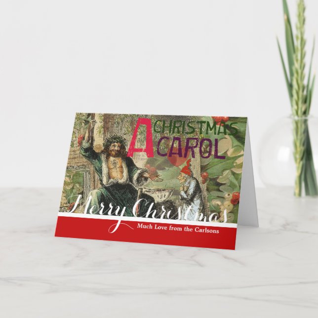 Ghost of Christmas Present Illustration Scrooge Holiday Card (Front)