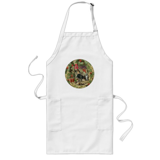 Ghost of Christmas Present Illustration Scrooge Long Apron (Front)