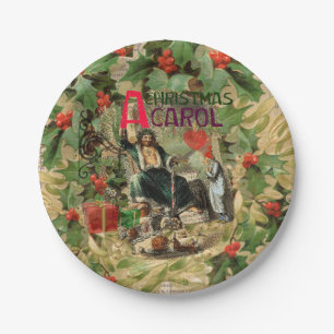 Ghost of Christmas Present Illustration Scrooge Paper Plate