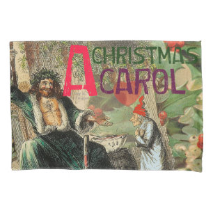Ghost of Christmas Present Illustration Scrooge Pillowcase